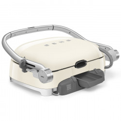 Grătar multifuncțional SMEG 50's Style MGF01CREU, 2100 W, 60-230 °C, 3 programe, acoperire ceramică, tavă de scurgere, semnal sonor, cronometru, culoare crem