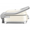 SMEG 50's Style MGF01CREU Multifunction Grill, 2100W, 60–230°C, 3 Programs, Ceramic Coating, Drip Pan, Audible Alarm, Timer, Cream