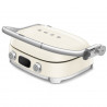 Многофункционален грил SMEG 50's Style MGF01CREU, 2100W, 60-230°C, 3 програми, Керамично покритие, Тава за отцеждане, Звуков сигнал, Таймер, Крем