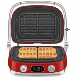 Πολυλειτουργική ψησταριά SMEG 50's Style MGF01RDEU, 2100 W, 60-230 °C, 3 προγράμματα, κεραμική επίστρωση, δίσκος αποστράγγισης, ηχητική ειδοποίηση, χρονοδιακόπτης, κόκκινο