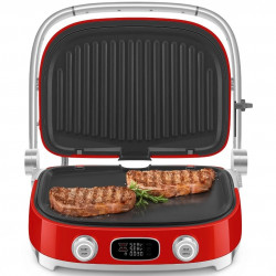 Πολυλειτουργική ψησταριά SMEG 50's Style MGF01RDEU, 2100 W, 60-230 °C, 3 προγράμματα, κεραμική επίστρωση, δίσκος αποστράγγισης, ηχητική ειδοποίηση, χρονοδιακόπτης, κόκκινο