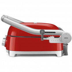 Πολυλειτουργική ψησταριά SMEG 50's Style MGF01RDEU, 2100 W, 60-230 °C, 3 προγράμματα, κεραμική επίστρωση, δίσκος αποστράγγισης, ηχητική ειδοποίηση, χρονοδιακόπτης, κόκκινο