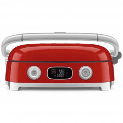 Πολυλειτουργική ψησταριά SMEG 50's Style MGF01RDEU, 2100 W, 60-230 °C, 3 προγράμματα, κεραμική επίστρωση, δίσκος αποστράγγισης, ηχητική ειδοποίηση, χρονοδιακόπτης, κόκκινο