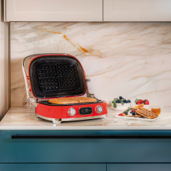 Πολυλειτουργική ψησταριά SMEG 50's Style MGF01RDEU, 2100 W, 60-230 °C, 3 προγράμματα, κεραμική επίστρωση, δίσκος αποστράγγισης, ηχητική ειδοποίηση, χρονοδιακόπτης, κόκκινο