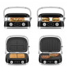 Многофункционален грил SMEG 50's Style MGF01BLEU, 2100W, 60-230°C, 3 програми, Керамично покритие, Тава за отцеждане, Звуков сигнал, Таймер, Черен