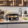 Grătar electric Smeg MGF01BLEU, 2000 W, 60–230 °C, afișaj LCD, 4 accesorii detașabile, cronometru de 60 minute, negru