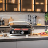Smeg MGF01BLEU elektromos grill, 2000 W, 60–230 °C, LCD-kijelző, 4 cserélhető tartozék, 60 perces időzítő, fekete
