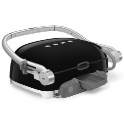 Smeg MGF01BLEU elektromos grill, 2000 W, 60–230 °C, LCD-kijelző, 4 cserélhető tartozék, 60 perces időzítő, fekete