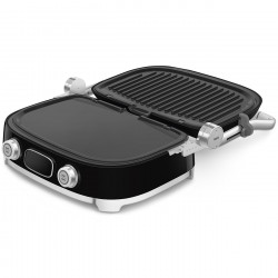Ηλεκτρική ψησταριά Smeg MGF01BLEU, 2000 W, 60-230 °C, οθόνη LCD, 4 ανταλλακτικά εξαρτήματα, χρονοδιακόπτης 60 λεπτών, μαύρο