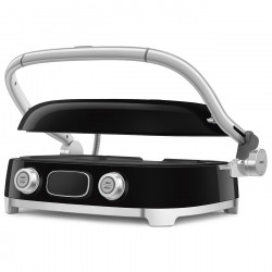 Smeg MGF01BLEU elektromos grill, 2000 W, 60–230 °C, LCD-kijelző, 4 cserélhető tartozék, 60 perces időzítő, fekete