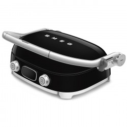 Smeg MGF01BLEU elektromos grill, 2000 W, 60–230 °C, LCD-kijelző, 4 cserélhető tartozék, 60 perces időzítő, fekete