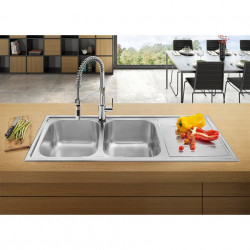 Полупрофесионален смесител за вода Smeg MDF50CR, 5 bar, Подвижна слушалка, Въртящ се на 360° чучур, Крема