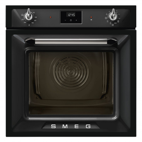 Cuptor incorporabil Smeg SOP6900TN, 3000 W, 68 l, clasa A, 9 functii si 5 niveluri de gatit, Autocuratare, Timer, 30-280°C, Negru