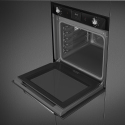 Εντοιχιζόμενος φούρνος Smeg SOP6900TN, 3000 W, 68 λίτρα, Κατηγορία Α, 9 λειτουργίες και 5 επίπεδα ψησίματος, Αυτοκαθαρισμός, Χρονοδιακόπτης, 30-280 °C, Μαύρος