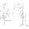 Baterie sanitara de bucatarie SMEG Coloniale MIR6RA-2, 5 bar, Monocomanda, Pipa rotativă la 360°, Aerator, Cupru