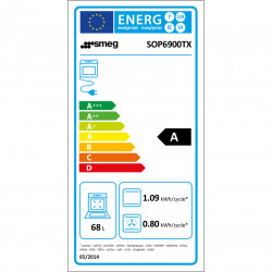 Εντοιχιζόμενος φούρνος Smeg SOP6900TX, 3000 W, 68 λίτρα, Κατηγορία Α, 9 λειτουργίες και 5 επίπεδα ψησίματος, Αυτοκαθαρισμός, Χρονοδιακόπτης, 30-280 °C, Ανοξείδωτο