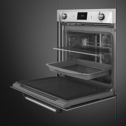Εντοιχιζόμενος φούρνος Smeg SOP6900TX, 3000 W, 68 λίτρα, Κατηγορία Α, 9 λειτουργίες και 5 επίπεδα ψησίματος, Αυτοκαθαρισμός, Χρονοδιακόπτης, 30-280 °C, Ανοξείδωτο