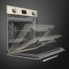 Εντοιχιζόμενος φούρνος Smeg SOP6900TP, 3000 W, 68 λίτρα, Κατηγορία Α, 9 λειτουργίες και 5 επίπεδα ψησίματος, Αυτοκαθαρισμός, Χρονοδιακόπτης, 30-280 °C, Κρεμ