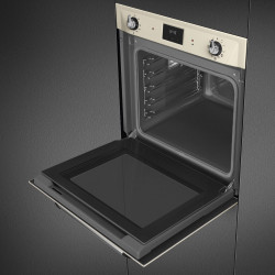 Εντοιχιζόμενος φούρνος Smeg SOP6900TP, 3000 W, 68 λίτρα, Κατηγορία Α, 9 λειτουργίες και 5 επίπεδα ψησίματος, Αυτοκαθαρισμός, Χρονοδιακόπτης, 30-280 °C, Κρεμ