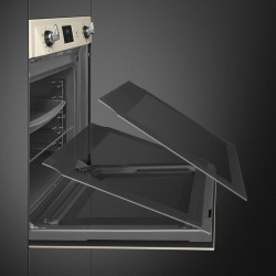 Εντοιχιζόμενος φούρνος Smeg SOP6900TP, 3000 W, 68 λίτρα, Κατηγορία Α, 9 λειτουργίες και 5 επίπεδα ψησίματος, Αυτοκαθαρισμός, Χρονοδιακόπτης, 30-280 °C, Κρεμ