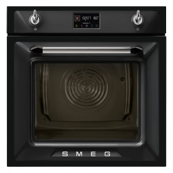 Εντοιχισμένος φούρνος Smeg SOP6902S2PN, 3000 W, 68 λίτρα, κλάση A++, 12 λειτουργίες και 5 επίπεδα μαγειρέματος, Μαγείρεμα με συνδυασμένο ατμό, Αυτοκαθαρισμός, Χρονοδιακόπτης, 30-280 °C, Μαύρο