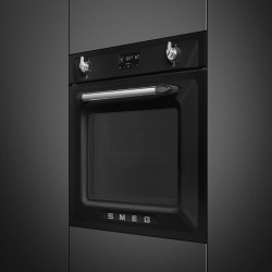 Εντοιχισμένος φούρνος Smeg SOP6902S2PN, 3000 W, 68 λίτρα, κλάση A++, 12 λειτουργίες και 5 επίπεδα μαγειρέματος, Μαγείρεμα με συνδυασμένο ατμό, Αυτοκαθαρισμός, Χρονοδιακόπτης, 30-280 °C, Μαύρο