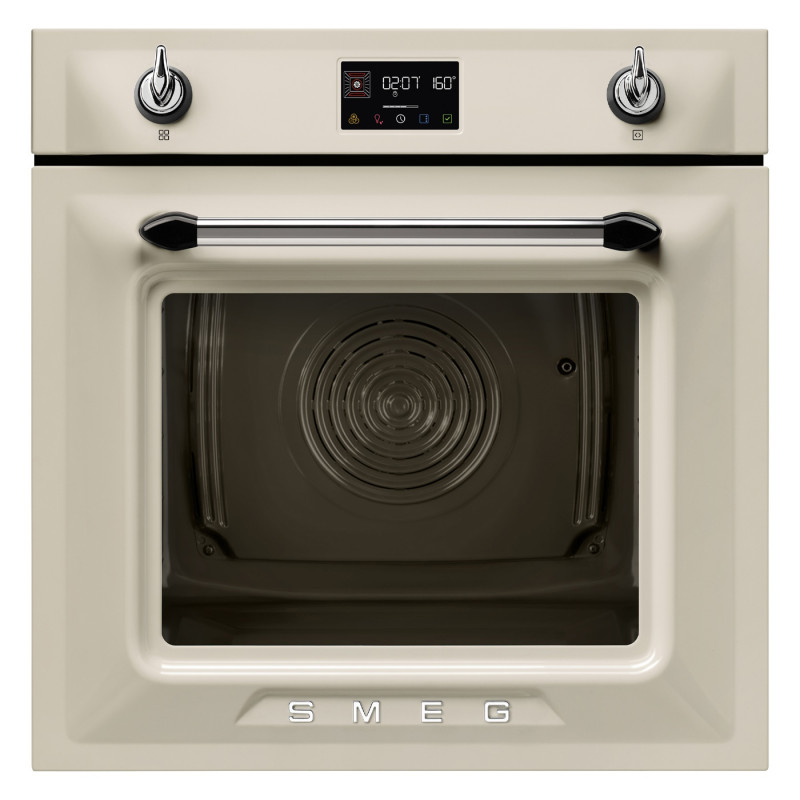 Εντοιχιζόμενος φούρνος Smeg SOP6902S2PP, 3000 W, 68 λίτρα, κλάση A++, 12 λειτουργίες και 5 επίπεδα μαγειρέματος, Μαγείρεμα με συνδυασμό ατμού, Αυτοκαθαρισμός, Χρονοδιακόπτης, 30-280 °C, Κρεμ
