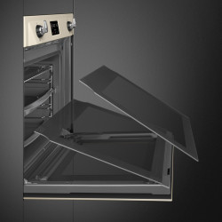 Εντοιχιζόμενος φούρνος Smeg SOP6902S2PP, 3000 W, 68 λίτρα, κλάση A++, 12 λειτουργίες και 5 επίπεδα μαγειρέματος, Μαγείρεμα με συνδυασμό ατμού, Αυτοκαθαρισμός, Χρονοδιακόπτης, 30-280 °C, Κρεμ