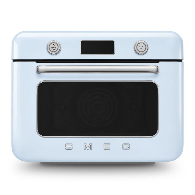 Μίνι φούρνος με συνδυασμό ατμού Smeg COF01PBEU, 1800 W, 10 λειτουργίες, οθόνη LCD, 40-230 °C, παστέλ μπλε