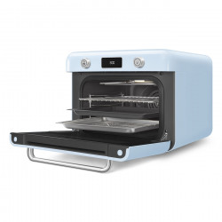 Μίνι φούρνος με συνδυασμό ατμού Smeg COF01PBEU, 1800 W, 10 λειτουργίες, οθόνη LCD, 40-230 °C, παστέλ μπλε