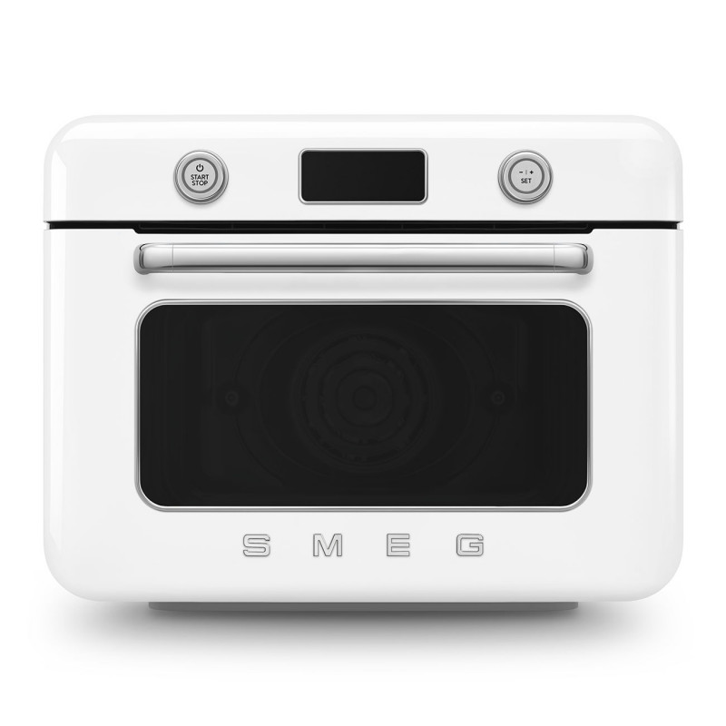 Μίνι φούρνος με συνδυασμό ατμού Smeg COF01WHEU, 1800 W, 10 λειτουργίες, οθόνη LCD, 40-230 °C, Λευκό