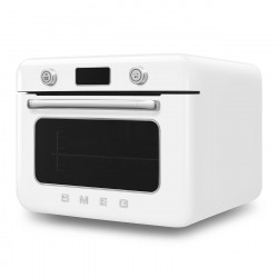 Μίνι φούρνος με συνδυασμό ατμού Smeg COF01WHEU, 1800 W, 10 λειτουργίες, οθόνη LCD, 40-230 °C, Λευκό