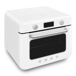 Μίνι φούρνος με συνδυασμό ατμού Smeg COF01WHEU, 1800 W, 10 λειτουργίες, οθόνη LCD, 40-230 °C, Λευκό