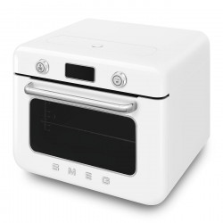 Μίνι φούρνος με συνδυασμό ατμού Smeg COF01WHEU, 1800 W, 10 λειτουργίες, οθόνη LCD, 40-230 °C, Λευκό