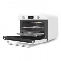 Μίνι φούρνος με συνδυασμό ατμού Smeg COF01WHEU, 1800 W, 10 λειτουργίες, οθόνη LCD, 40-230 °C, Λευκό