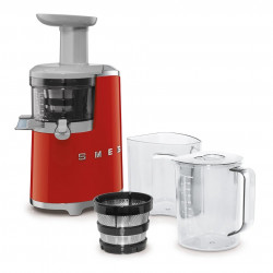 Storcător de fructe Smeg SJF01RDEU, 150 W, 500 ml, rotație inversă, recipient pentru resturi de 1,6 l, roșu