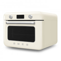 Μίνι φούρνος με συνδυασμό ατμού Smeg COF01CREU, 1800 W, 10 λειτουργίες, οθόνη LCD, 40-230 °C, Κρεμ