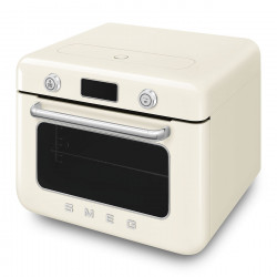 Μίνι φούρνος με συνδυασμό ατμού Smeg COF01CREU, 1800 W, 10 λειτουργίες, οθόνη LCD, 40-230 °C, Κρεμ