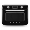 Μίνι φούρνος με συνδυασμό ατμού Smeg COF01BLEU, 1800 W, 10 λειτουργίες, οθόνη LCD, 40-230 °C, Μαύρος