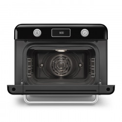 Mini-cuptor cu functie combinată de gatit cu abur Smeg COF01BLEU, 1800 W, 10 functii, Ecran LCD, 40-230°C, Negru