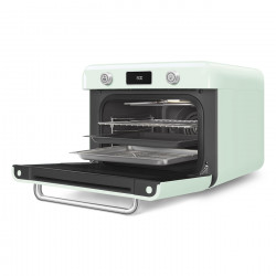 Mini-cuptor cu functie combinata de gatit cu abur Smeg COF01PGEU, 1800 W, 10 functii, Ecran LCD, 40-230°C, Verde pastel