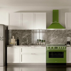 Απορροφητήρας SMEG Portofino KPF9OG, 275 W, Α+, 781 μ³/ώρα, 3 ταχύτητες, 3 φίλτρα, βαλβίδα αντεπιστροφής, ανοξείδωτο, LED, πράσινο