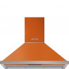 SMEG Portofino KPF9OR páraelszívó, 275 W, A+, 781 m³/h, 3 sebességfokozat, 3 szűrő, visszacsapó szelep, rozsdamentes acél, LED, narancssárga