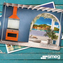 Απορροφητήρας SMEG Portofino KPF9OR, 275 W, Α+, 781 μ³/ώρα, 3 ταχύτητες, 3 φίλτρα, βαλβίδα αντεπιστροφής, ανοξείδωτο, LED, πορτοκαλί