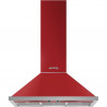 Hota decorativa SMEG Portofino KPF9RD, 275 W, A+, 781 m³/h, 3 viteze, 3 filtre, Supapa, Otel inoxidabil, LED, Rosu