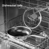 Уок тиган Swiss Haus SH-ZGW28, 28x9 см, 4 л, Sapphire-керамично покритие, Стъклен капак, Фурна до 260C, Индукция, Сребрист