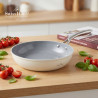 Комплект съдове за готвене Swiss Haus SH-CC4014CR, 14 ч, Sapphire-керамично, Индукция, Фурна до 220°C, Без PFAS, Кремав гланц