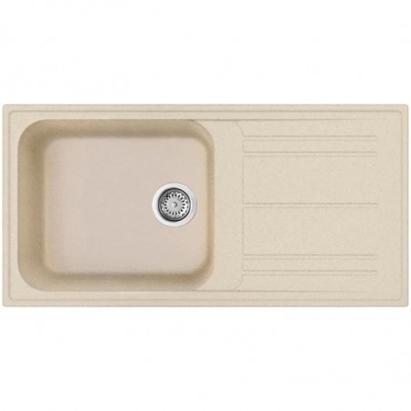 Νιπτήρας κουζίνας Smeg LZ150AV2, 100 εκ., Ανθεκτικό στις γρατσουνιές υλικό, Εύκολος στον καθαρισμό, Μπεζ