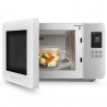Микровълнова фурна с грил 4в1 SMEG Collezione MOC01WHMEU, 1900W, 29 л, 18 програми, Плавно затваряне, Звуков сигнал, LCD, Бял мат