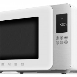 Микровълнова фурна с грил 4в1 SMEG Collezione MOC01WHMEU, 1900W, 29 л, 18 програми, Плавно затваряне, Звуков сигнал, LCD, Бял мат